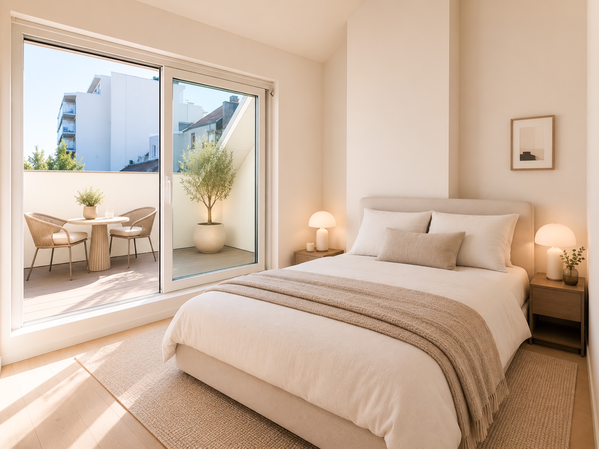 Slaapkamer met toegang tot terras